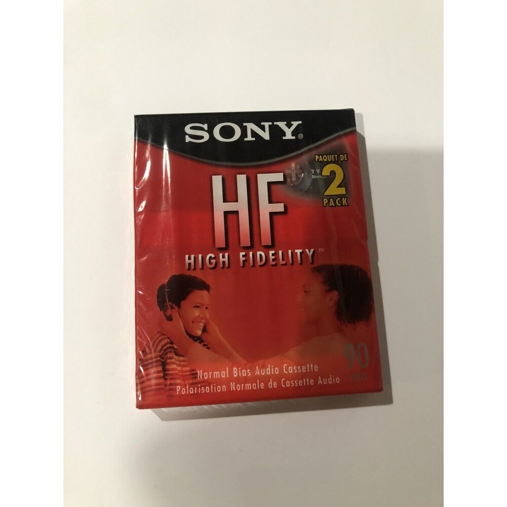 NEW Sealed 2 Pack Sony HF 90 Minute Blank Audio Cassette Tapes High Fidelity